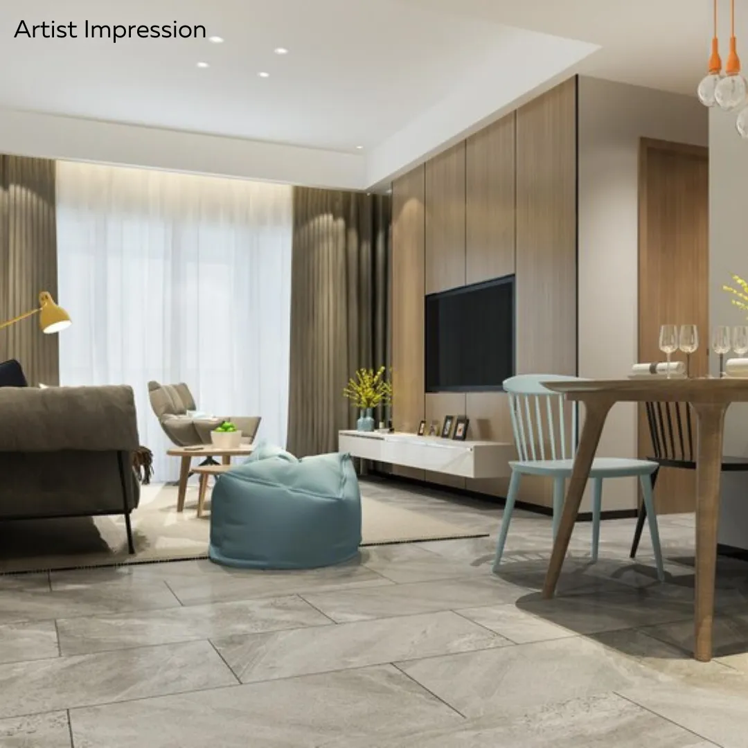 Modern living room with TV unit